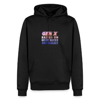 Gen X Raised On Hose Water And Neglect - Men’s Premium Organic Hoodie - black - Front - Nico (187cm)