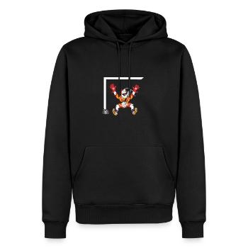 Fussball , Wiltsch, Schweiz, Tor, Ball, Sport - Männer Premium Bio Hoodie - Schwarz - Vorne - Nico (187cm)