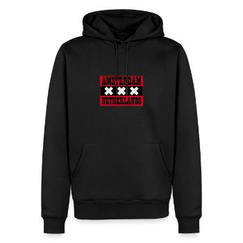 Holland Holzschuh Niederlande Urlaub Reise - Männer Premium Bio Hoodie - Schwarz - Vorne - Nico (187cm)