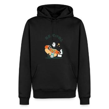 BE COOL - Men’s Premium Organic Hoodie - black - Front - Nico (187cm)