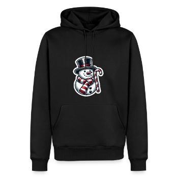 Schneemann mit Zuckerstange - Männer Premium Bio Hoodie - Schwarz - Vorne - Nico (187cm)