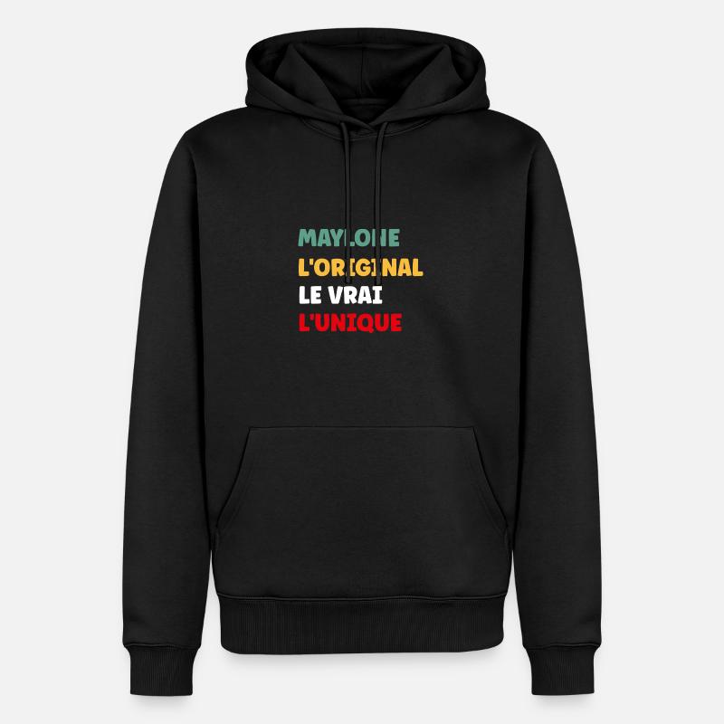 Maylone - Sweat à capuche Premium bio Homme - noir