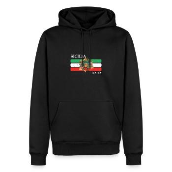 Sizilien Flagge Trinacria Urlaub Italien Reise - Männer Premium Bio Hoodie - Schwarz - Vorne - Nico (187cm)