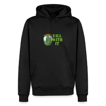 Concombres, cornichons, cornichons, fruits - Sweat à capuche Premium bio Homme - noir - Devant - Nico (187cm)