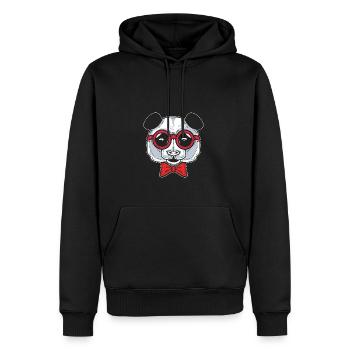 Hipster Panda Stylist Cadeau - Sweat à capuche Premium bio Homme - noir - Devant - Nico (187cm)
