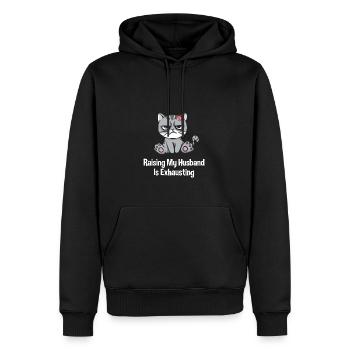 Aufzuziehen mein Mann anstrengte lustige Frau Humo - Männer Premium Bio Hoodie - Schwarz - Vorne - Nico (187cm)