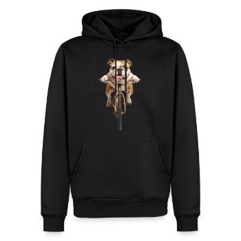 Bulldogge - Männer Premium Bio Hoodie - Schwarz - Vorne - Nico (187cm)