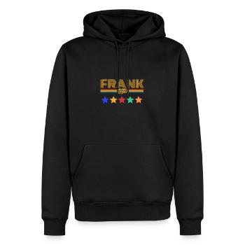 Frank - Männer Premium Bio Hoodie - Schwarz - Vorne - Nico (187cm)