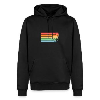 Monter à cheval - Sweat à capuche Premium bio Homme - noir - Devant - Nico (187cm)