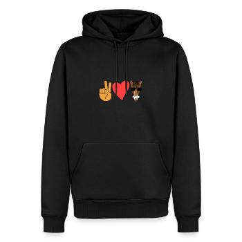 Monter à cheval - Sweat à capuche Premium bio Homme - noir - Devant - Nico (187cm)
