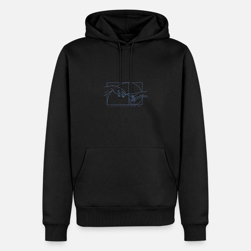 Math Art Géométrie Fibonacci Spirale - Sweat à capuche Premium bio Homme - noir