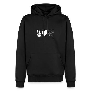 Cheval - Sweat à capuche Premium bio Homme - noir - Devant - Nico (187cm)