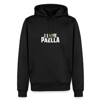 Cuisine espagnole Paella Plat de riz Citation de voyage - Sweat à capuche Premium bio Homme - noir - Devant - Nico (187cm)