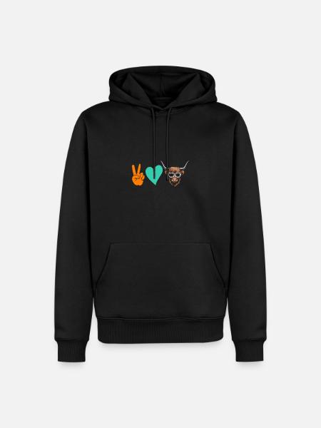 Cow Cattle Highland Cattle - Men’s Premium Organic Hoodie - black