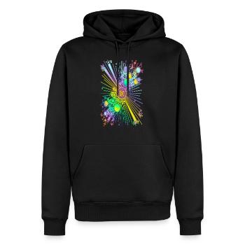 NEW UNIVERSE - Männer Premium Bio Hoodie - Schwarz - Vorne - Nico (187cm)