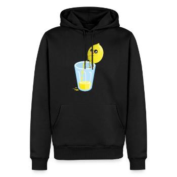 Zitrone pinkelt Limonade - Männer Premium Bio Hoodie - Schwarz - Vorne - Nico (187cm)