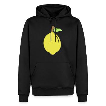 Zitrone - Männer Premium Bio Hoodie - Schwarz - Vorne - Nico (187cm)