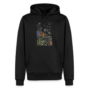 Bunte Blumen - Männer Premium Bio Hoodie - Schwarz - Vorne - Nico (187cm)