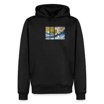 Berger australien Blue Merle - Sweat à capuche Premium bio Homme - noir - Devant - Nico (187cm)