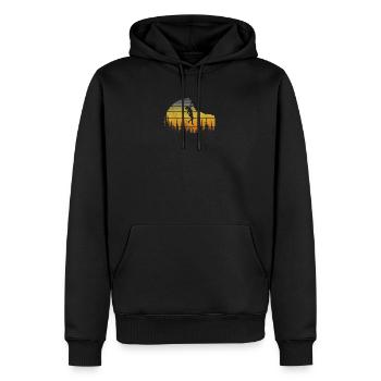 Damen Retro Klettern Fan Free Solo Climber - Männer Premium Bio Hoodie - Schwarz - Vorne - Nico (187cm)