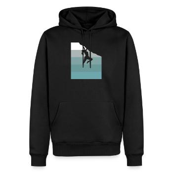 Retro Women's Rock Climbing Fan Bouldering - Men’s Premium Organic Hoodie - black - Front - Nico (187cm)