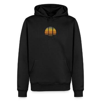 Rétro Estonie Coucher de soleil Vintage Native Vacances - Sweat à capuche Premium bio Homme - noir - Devant - Nico (187cm)