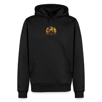 Retro Hermosa Beach Californie Sunset Surfing - Sweat à capuche Premium bio Homme - noir - Devant - Nico (187cm)