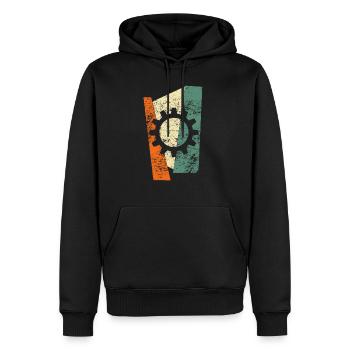 zahnrad - Männer Premium Bio Hoodie - Schwarz - Vorne - Nico (187cm)