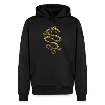 Dragons fantaisie dragons reptiles bêtes - Sweat à capuche Premium bio Homme - noir - Devant - Nico (187cm)