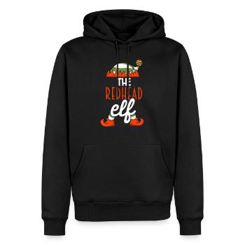 The Redhead Elf Ginger Red Haired Red Head Irish - Men’s Premium Organic Hoodie - black - Front - Nico (187cm)