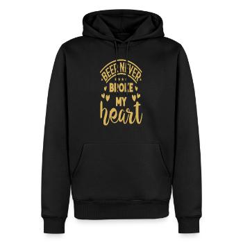 Beer never broke my Heart - Männer Premium Bio Hoodie - Schwarz - Vorne - Nico (187cm)