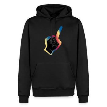 Aura de poing noir - Sweat à capuche Premium bio Homme - noir - Devant - Nico (187cm)