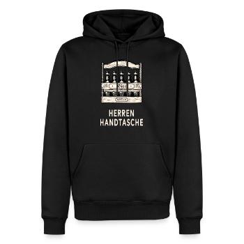 Herrenhandtasche Bier - Männer Premium Bio Hoodie - Schwarz - Vorne - Nico (187cm)