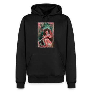 Freya - Männer Premium Bio Hoodie - Schwarz - Vorne - Nico (187cm)