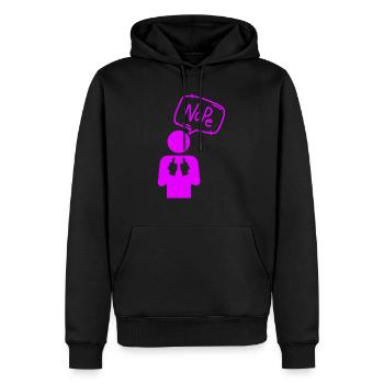 Nope - Männer Premium Bio Hoodie - Schwarz - Vorne - Nico (187cm)