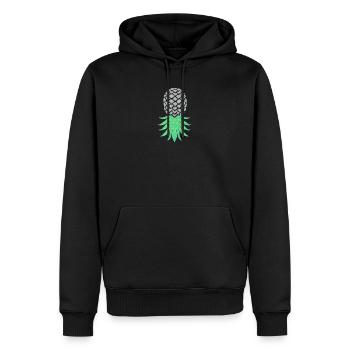 Funny Upside Down Pineapple Swinger Merchandise - Men’s Premium Organic Hoodie - black - Front - Nico (187cm)