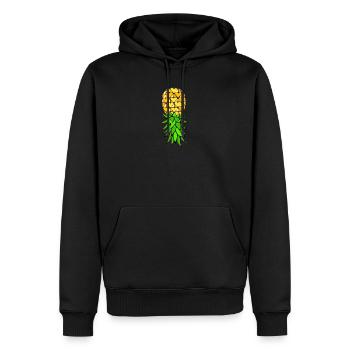 Lustiges Upside Down Ananas-Swinger-Merchandise - Männer Premium Bio Hoodie - Schwarz - Vorne - Nico (187cm)
