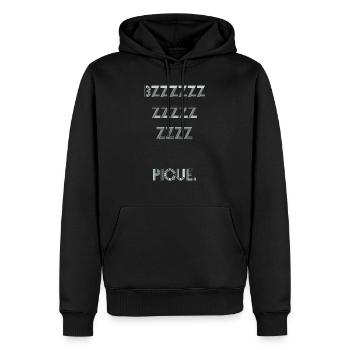 Bzzz pique - humour moustique - Sweat à capuche Premium bio Homme - noir - Devant - Nico (187cm)