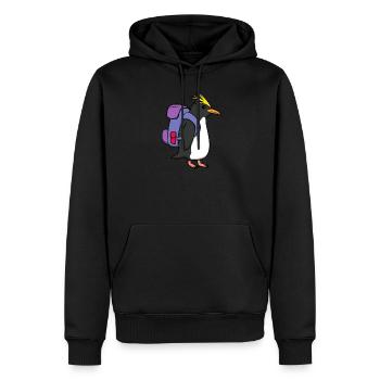 Plodding Pinguin Wildlife Abenteuer Wandern - Männer Premium Bio Hoodie - Schwarz - Vorne - Nico (187cm)