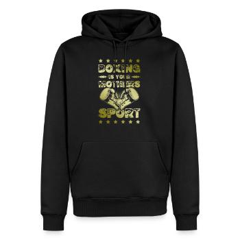Boxing Mutter - Männer Premium Bio Hoodie - Schwarz - Vorne - Nico (187cm)
