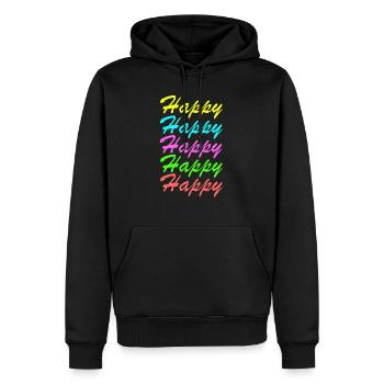 Happy Happy Happy Colors - Sweat à capuche Premium bio Homme - noir - Devant - Nico (187cm)