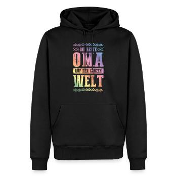 Beste Oma der Welt - Männer Premium Bio Hoodie - Schwarz - Vorne - Nico (187cm)