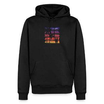 Cool Negril Jamaika Surfing Fan Beach Palme - Männer Premium Bio Hoodie - Schwarz - Vorne - Nico (187cm)