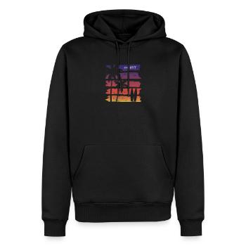 Cool Cardiff California Surfing Fan Beach Palm - Männer Premium Bio Hoodie - Schwarz - Vorne - Nico (187cm)