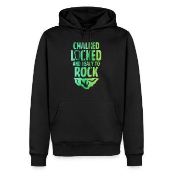 Chalked Locked And Ready To Rock Rock Climber Boul - Männer Premium Bio Hoodie - Schwarz - Vorne - Nico (187cm)