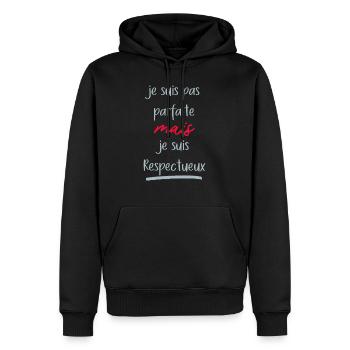 je suis pas parfaite mais je suis Respectueux - Sweat à capuche Premium bio Homme - noir - Devant - Nico (187cm)