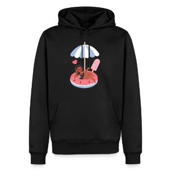 Bouée - Sweat à capuche Premium bio Homme - noir - Devant - Nico (187cm)