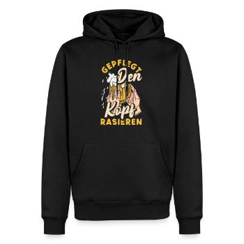 Geplegt den Kopf rasieren Biertrinker & Bier - Männer Premium Bio Hoodie - Schwarz - Vorne - Nico (187cm)