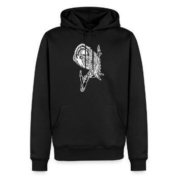 Vulture // Illustration - Men’s Premium Organic Hoodie - black - Front - Nico (187cm)