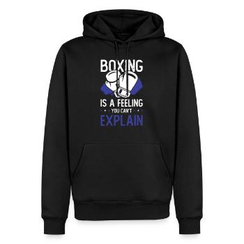 Sports de boxe - Sweat à capuche Premium bio Homme - noir - Devant - Nico (187cm)
